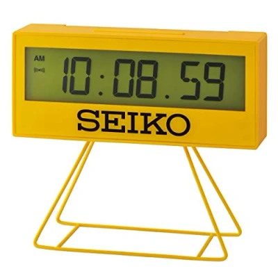 Afbeelding van Seiko Uniseks digitale wekker van kunststof, geel, Standaard, Wandklok