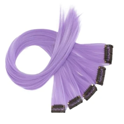 Afbeelding van CAISHA 5 delige set, 50 cm, kleurrijke strengen, strengen clip in extensie, haarverlenging, glad, lang haar, haarstukje, lichtlia BST140
