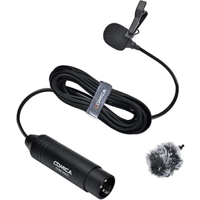 Afbeelding van Comica Lavalier microfoon, CVM V02O reversmicrofoon Ondersteunt 48V fantoomvoeding, 4,5M (14,7ft) 3 pins XLR microfoon voor Canon/Nikon/Sony/Panasonic/DSLR camera/Camcorder/Tascam/Audiomixer (1 stuk)