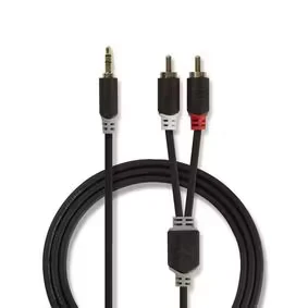 Afbeelding van Tulp naar jack 3.5 mm kabel Nedis 3 meter (Stereo)