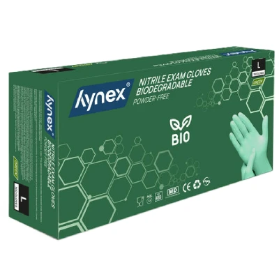Afbeelding van Hynex Biologisch Afbreekbare Nitril Handschoenen Groen Maat L 100 Stuks Poedervrij Bio Degradable Wegwerphandschoenen Duurzaam