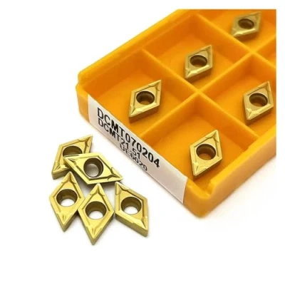 Afbeelding van Hardmetalen wisselplaten 10 stuks DCMT11T304/DCMT11T308/DCMT070204 VP15TF US735 UE6020 Intern draaigereedschap for draaibankgereedschap (Size : DCMT070204 UE6020)
