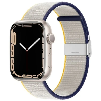 Afbeelding van Apple Watch Nylon bandje met klemsluiting Wit Geschikt voor 38mm / 40mm 41mm