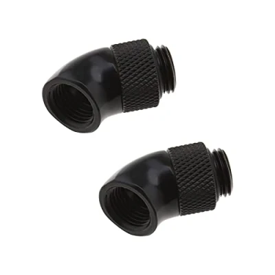 Afbeelding van the Lord of Tools 2x 45 Graden G1/4 Draad Elleboog Buis Montage Connector Mannelijke naar Vrouwelijke Extender voor PC Waterkoeling Zachte Pijp