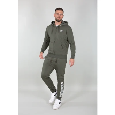 Afbeelding van Alpha Industries Basic Zip SL Hoodie voor heren Dark Olive