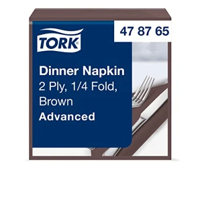 Afbeelding van Tork Dinnerservet Bruin, 1/4 vouw 2 laags, 40 x 39 cm, 150 servetten, 478765