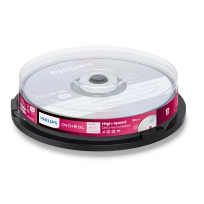 Afbeelding van DVD+R 8,5 GB PHILIPS 8x Speed Double Layer Cakebox 10 stuks
