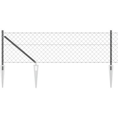 Afbeelding van vidaXL Ketingschutting met 7 puntpalen 0,8 x 10 m Gegalvaniseerd staal