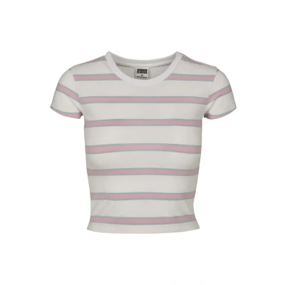 Afbeelding van Urban Classics Tshirt print, Dames, Maat: XS, White/girlypink