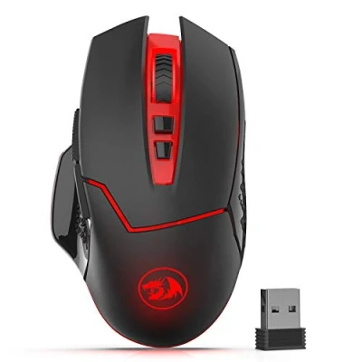 Afbeelding van Redragon M690 1 draadloze gamingmuis met DPI verschuiving, 2 zijknoppen, 2400 dpi, ergonomisch ontwerp, 8 knoppen zwart