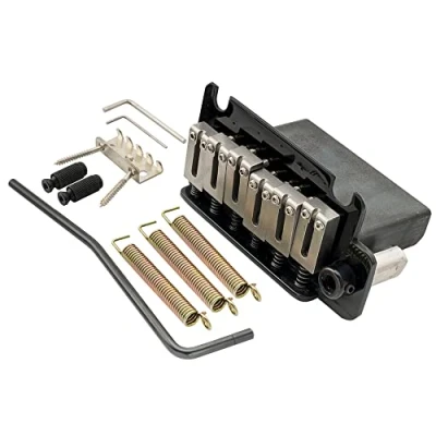 Afbeelding van Musiclily Pro 52,5mm Stalen Zadels Volledig Blok ST stijl Tremolo Brug 2 Stud voor American Strat Gitaar, Zwart