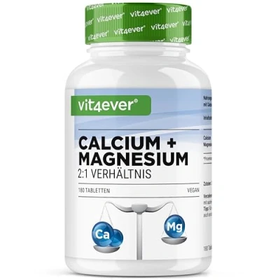 Afbeelding van Calcium 800 mg + Magnesium 400 (2 tabletten) 180 tabletten 3 maanden voorraad complex in een 2:1 verhouding Veganistisch Laboratorium getest Hoog gedoseerd