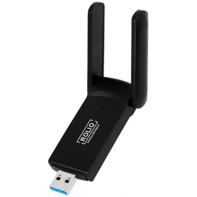 Afbeelding van Rolio WiFi adapter USB 1200Mbps 5GHz Dual Antenne