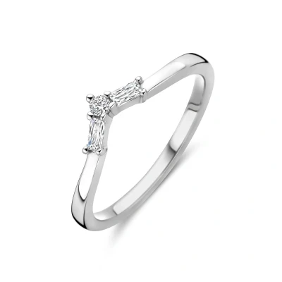 Afbeelding van Ring V Zirkonia Zilver Gerhodineerd
