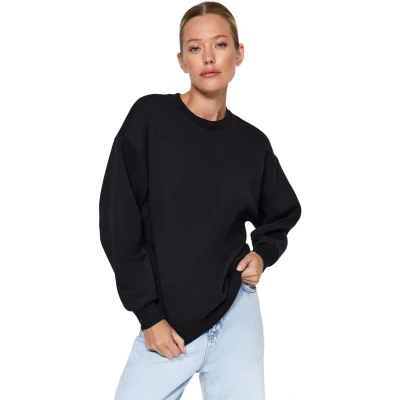 Afbeelding van Trendyol Fuchsia Dikke Fleece Normale/Normale Pasvorm Basic Gebreid Sweatshirt Met Ronde Hals Twoaw24Sw00101