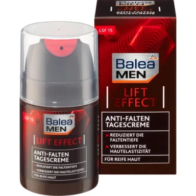 Afbeelding van Balea dagcrème voor heren, anti rimpel Lift Effect een rijpe huid, vermindert de rimpeldiepte, verbetert huidelasciteit, SPF 15, 50 ml