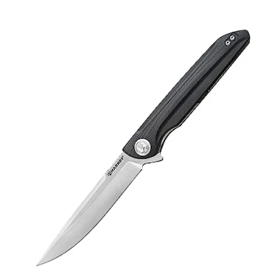 Afbeelding van Harnds Assassin Outdoor Klappmesser Messer Sandvik 14C28N Camping Jagdmesser mit G10 Handle satin Blade Finish Folding Knife Black and