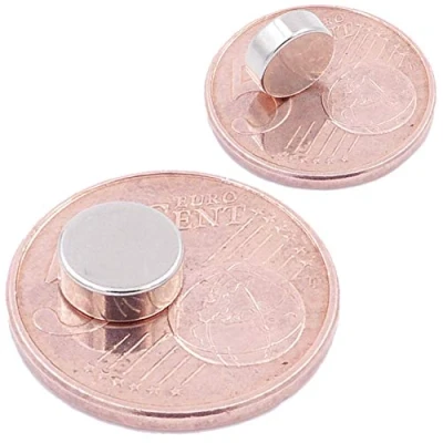 Afbeelding van Brudazon 10 Mini Disc Magneten 8x3mm N52 sterkste niveau Neodymium super sterk Power Magnet for Model Making, Photo, Whiteboard, Refrigerator, Crafting klein, rond &amp; extra