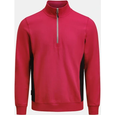 Afbeelding van Jobman 5401 Halfzip Sweatshirt 65540120 Rood/Zwart