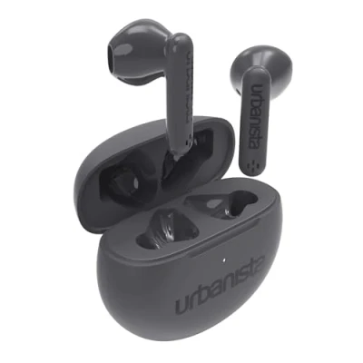 Afbeelding van Urbanista Echte Draadloze Oordopjes, Bluetooth 5.3 In Ear IPX4 oortjes met Dual Microfoon, 20H Speeltijd, Oortelefoon Aanraakbediening, TWS USB C Oplaadcase, Austin, Grijs