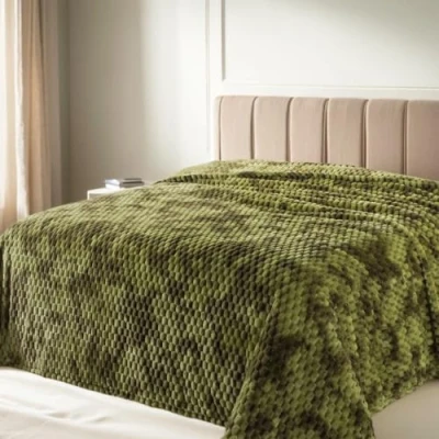 Afbeelding van Plaid Dikke Fleece Deken 230x270 cm Groene gemengde kleur Zacht en Warm Dubbele Beddeken Flanellen Sofa Throw Dubbelzijdig Omkeerbaar