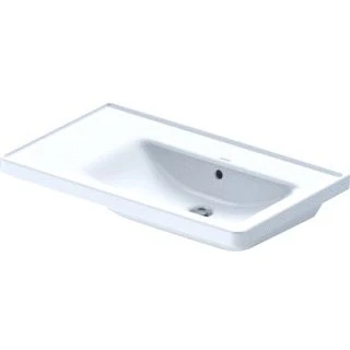 Afbeelding van Duravit D neo wastafel met afzet links wit (80 x 48 cm) zonder