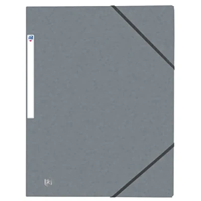 Afbeelding van OXFORD 50 stuks mappen, 3 kleppen, top bestand + A4, met elastiek, grijze kaart