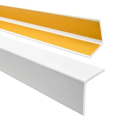 Afbeelding van QUEST Hoekprofiel 40 x mm, zelfklevend pvc rubber randbeschermprofiel, elastische hoekbescherming, kunststof hoek voor randen en hoeken, wit, 70 cm