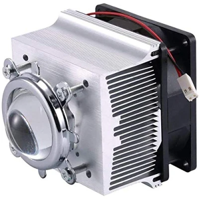 Afbeelding van Tesfish Aluminium koellichaam koelventilator 44 mm lens 60 graden voor 50W 100W LED chip verlichting