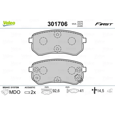 Afbeelding van Valeo Remblokset 301706