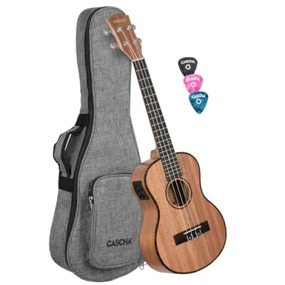 Afbeelding van Cascha HH2048E Premium Mahogany E/A tenor ukelele set