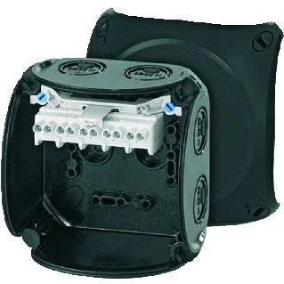 Afbeelding van Hensel kabeldoos 5 polig 1 4mm weerbestendig zwart ip66 ip67 kf 0404 b