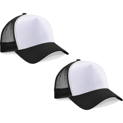 Afbeelding van Beechfield Snapback truckerpet B640 Black / White
