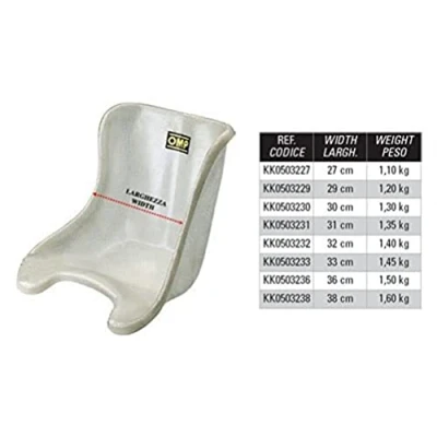 Afbeelding van Omp OMPKK0503229 Kart zitting, wit, breedte 29 cm