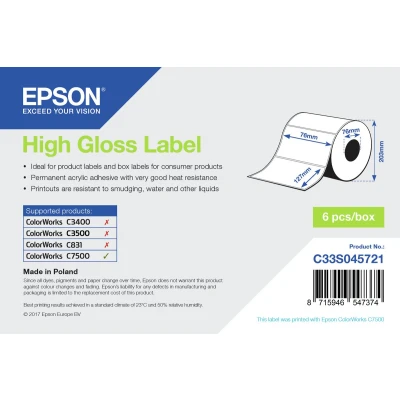 Afbeelding van Epson printeretiketten HG 76mm x 127mm, 960
