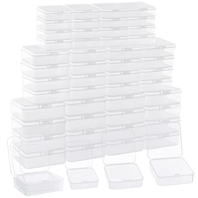 Afbeelding van Belle Vous 54 Stuks Kleine Doorzichtige Plastic Opbergdoosdozen met Scharnierdeksel Kleine, Middelgrote en Grote Dozen Stapelbare Minikuipjes voor Pillen, Kralen, Sieraden &amp; Doe het Zelfartikelen