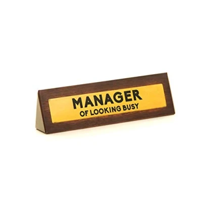 Afbeelding van Boxer Gifts Manager Of Looking Busy Desk Plaquette Sign Grappige Boss &amp; Collega Secret Santa Nieuwigheid Bureauaccessoire