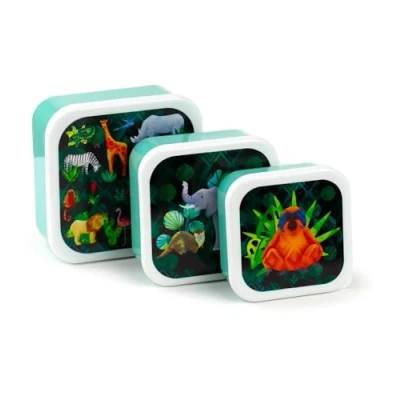 Afbeelding van Lunchbox Set 3 delig Animal Kingdom Dierenrijk M250ml/L350ml/XL550ml Genest 5.5x11.5x11.5cm