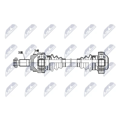 Afbeelding van NTY NPW BM 205 Aandrijfas Achteras rechts 684mm Handgeschakeld, Automatische versnellingsbak BMW: X3 (E83) 3.0 i xDrive, 2.5 i, d, 2.0 si