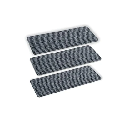 Afbeelding van deurmat binnen grijs antislip stofbeheersingsmat 25x60 cm set van 3 waterafstotend Rib Line slijtvast antistatisch