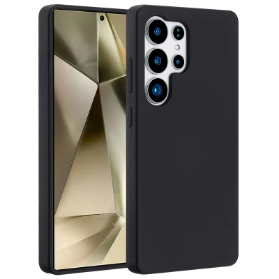 Afbeelding van Samsung Galaxy S25 Ultra MagSafe Hoesje Siliconen en TPU (zacht) Accezz Softcase/Backcover Zwart Telefoonhoesje