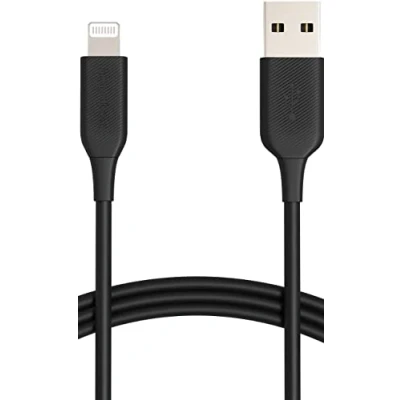 Afbeelding van Amazon Basics Verbindingskabel Lightning naar USB A, MFi gecertificeerde oplaadkabel voor iPhone, zwart, 0,9 m