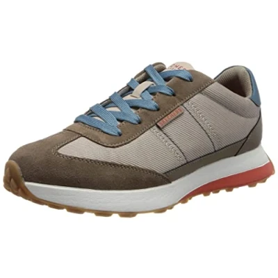 Afbeelding van Skechers Dames 177155 Dktp Sneakers, Taupe Suede Blauw Duraleather Mesh, 38 EU