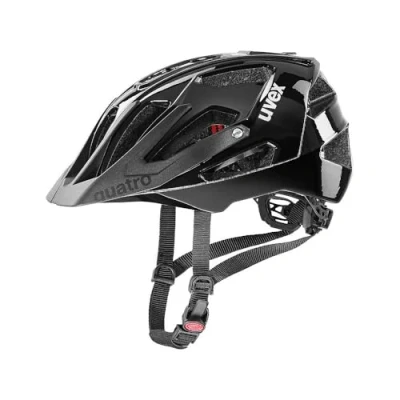 Afbeelding van uvex quatro veilige MTB helm voor dames en heren individueel passysteem verstelbare afscherming all black 52 57 cm