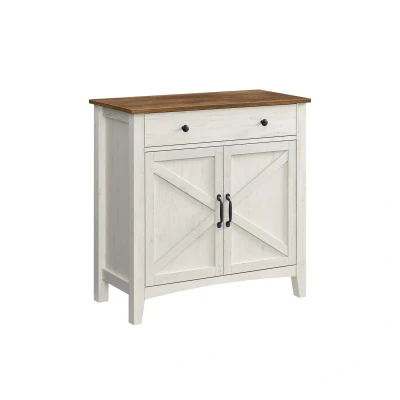 Afbeelding van Rootz Keukenkast Kast Opbergmeubel Vintage Wit Honingbruin MDF Spaanplaat Staal 40cm x 80cm