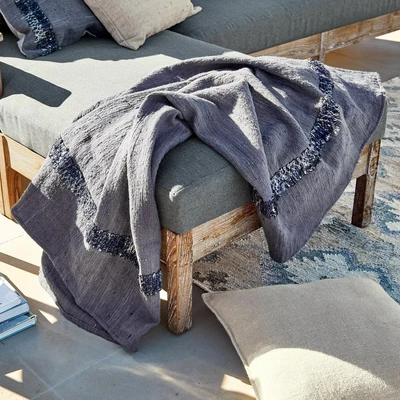 Afbeelding van LOBERON Plaid Foix blauw