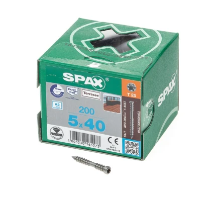 Afbeelding van Spax T star vlonderschroef rvs A2 ck 5.0x40mm Torx TX25 (200 st)