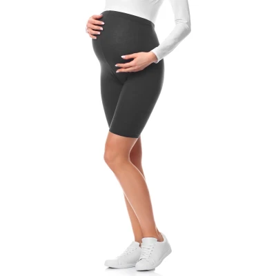 Afbeelding van BE Mammy BE20 228 LE Dames Zwangerschapsleggings Kort Katoen Elasthan Yogabroek Grafiet L