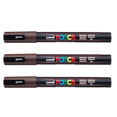 Afbeelding van POSCA PC 3m door Uni Ball [Pack van 3] Donkerbruin