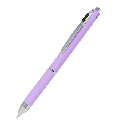 Afbeelding van Nonlinne multipen 4 in 1 balpen &amp; potlood multifunctionele stift metaal I 3x balpenvullingen blauw, zwart en rood, 1x vulpotloodvulling incl. gum, kleur paars